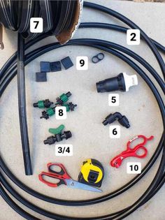 the wiring is laid out and ready to be used in this project, including wires