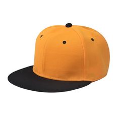 an orange and black baseball cap on a white background