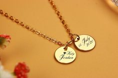 Customized Gold Necklace, Coin Charm Necklace, Engraved Necklace, Gift for Girl, Gift for Her, Gift for Girlfriend, Christmas Gift, Necklace ✅ A necklace that speaks volumes without saying a word. Our personalized engraving necklace lets you immortalize what matters most. ✅ Colors- Yellow Gold ✅ Customize with a name, date, coordinates, or special message ✅ Chain length- 16, 18, 20, 22, 24 (Available Chain Type- Link, Box, Ball)  ✅ Metal: Gold plated over brass 🎁 This coin and bar style necklac Cute Customized Charm Necklace Gift, Customizable Cute Jewelry For Gifts, Cute Customizable Jewelry For Gifts, Cute Customized Jewelry For Gift, Customized Cute Jewelry For Gifts, Customized Charm Necklace Perfect As A Gift, Customized Charm Necklace For Gift, Stamped Jewelry For Valentine's Day Gift, Personalized Cute Necklaces