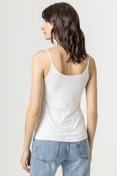 Our layering pieces have been relaunched and are better than ever! We used beautiful Pima cotton and add a touch of Spandex for the perfect fit. With narrow trims, our camisole is clean and simple and layers beautifully under any fabric. Cotton Tops With Built-in Bra For Daywear, White Tank Top With Built-in Bra For Layering, Stretch Cotton Camisole With Built-in Bra, Modal Tank Camisole, Everyday Modal Tank Camisole, Casual Tops With Delicate Straps For Daywear, Everyday Cotton Tops Bra Friendly, Everyday Seamless Cotton Camisole, Casual Everyday Modal Camisole