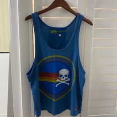 Limited Edition Aviator Nationxsoul Cycle Collab !!! In Perfect Condition, Literally Never Worn At All! Sold For Cheaper On My Depop Plus Free Shipping !!! My @ Name Is Catmags_meoww Casual Blue Tank Top With Graphic Print, Casual Blue Graphic Print Tank Top, Spring Blue Tank Top For Streetwear, Blue Tank Top For Spring Streetwear, Summer Blue Streetwear Tank Top, Blue Tank Top For Summer Streetwear, Blue Sports Tank Top With Graphic Print, Blue Graphic Print Tank Top For Sports, Blue Graphic Tank Top For Sports