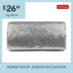 a silver purse is on sale for $ 26 95