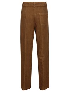 ASPESI brown women`s suit, consisting of a crew-neck shirt and compact flamed linen trousers dyed in garment. Unlined model. The garment is completed with a practical front buttoning and three patch pockets, two on the sides and one on the chest. Regular fit.Composition: 100% Li Brown Linen Pants With Relaxed Fit, Brown Relaxed Fit Linen Pants, Classic Brown Linen Pants, Brown Linen Relaxed Fit Pants, Classic Brown Linen Bottoms, Brown Linen Straight Leg Pants, Brown Straight Leg Linen Pants, Brown Linen Workwear Bottoms, Brown Linen Pants For Workwear