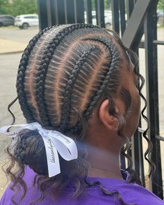 Quick Braid Styles Black Hair, Braid Styles Black, Cornrows With Curls, Quick Braid Styles, Feed In Cornrows, Black Hair Inspiration, Black Kids Braids Hairstyles, Short Box Braids Hairstyles, Braided Hairstyles For Black Women Cornrows