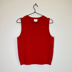 Kate Spade Red Ribbed Sleevless Sweater Vest -Cc- Red Fitted Sweater Vest, Red Fitted Sleeveless Sweater Vest, Fitted Red Sleeveless Sweater Vest, Sleevless Sweater, Red Top, Sweater Vest, Kate Spade, Womens Tops, Women's Top