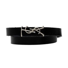 Styled With The Signature Silver Ysl Logo This Wrap Bracelet Is A Must-Have! This Saint Laurent's Monogram Wrap Bracelet Is Crafted Of Smooth Black Leather And Features A Silver Magnetic Box Clasp Closure. The Silver-Tone Hardware Creates A Bracelet That Will Easily Elevate Your Accessory Game And Is Wearable Beyond Seasons. Model Number: 64655 Black Leather Silver-Tone Hardware Ysl Logo Detail Magnetic Box Clasp Closure Authenticity Cards And Box Included Made In Italy Designer Adjustable Leather Bracelet, Designer Black Leather Bracelet, Yves Saint Laurent Designer, Resin Bracelet, Ysl Logo, Black Leather Bracelet, Box Clasp, Leather Silver, Silver Bracelets