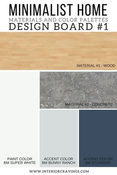 the interior paint color scheme for minimalist home materials and color palettes design board 1