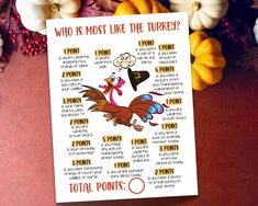 a thanksgiving poster with the words who is most like the turkey?