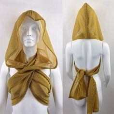 Hood With Scarf, Medieval Outfit Inspiration, Hooded Outfits Women, Hooded Scarf Outfit, Hood Outfit Women, Sheer Fabric Outfits, Hood Scarf Pattern, Gold Festival Outfit, Drawing Hood