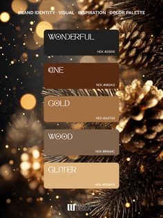 a christmas tree with gold and black decorations on it, including the words wonderful one