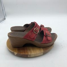 Check out Dansko Jessie Wedge Sandals Womens 7.5 Red Buckle Slide Comfort Casual, the latest item I added on eBay! #eBay #eBaySeller Casual Slip-on Wedge Sandals With Buckle, Casual Closed Toe Wedge Sandals With Heel Loop, Casual Low Heel Wedge Sandals With Buckle, Casual Low Heel Wedge Sandals With Buckle Closure, Casual Low Heel Platform Sandals, Casual Synthetic Wedge Sandals With Red Sole, Casual Wedge Sandals With Buckle Closure And Round Toe, Red Wedge Sandals With Removable Insole And Round Toe, Casual Low Heel Clogs With Heel Loop