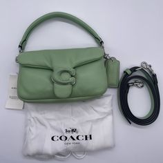 Brandnew Pistacio Color Two Way Coach Tabby Mini Size With Dustbag Affordable Purses, Coach Tabby, Bags Coach, Coach Bags, Crossbody Bags, Dust Bag, Bag Lady, Purses And Bags, Green