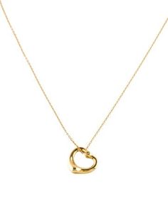 From the Elsa Peretti Collection18K Yellow Gold Diamond Heart Necklace Tiffany & Co., Necklaces Gold Tiffany & Co., Elsa Peretti, Cartier Jewelry, Belt Shop, Open Heart, Work Bags, Saint Laurent Bag, Yellow Diamond