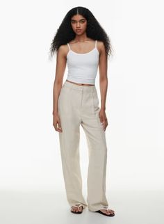 THE EFFORTLESS PANT™ LINEN - High-waisted wide-leg linen pants Effortless Wide Leg Summer Work Pants, Effortless Summer Wide Leg Work Pants, Effortless Wide Leg Pants For Summer Workwear, Loosely Fitted Classic Wide Leg Pants For Summer, Classic Relaxed Fit Wide Leg Pants For Summer, Classic Wide Leg Pants With Relaxed Fit For Summer, Classic High-waisted Wide Leg Summer Pants, Classic Summer Linen Wide Leg Pants, Fitted Linen Ankle-length Wide Leg Pants