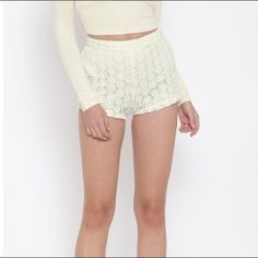 New With Tags! Crochet Lace Shorts, Crochet Shorts, Lace Crochet, Forever 21, Color White, Womens Shorts, Tags, Crochet, Lace