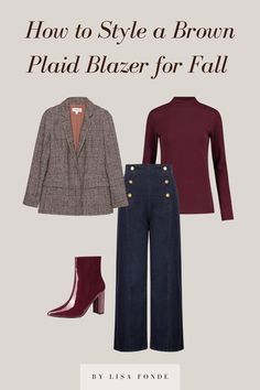 How to Wear a Plaid Blazer - A Classy Guide - By Lisa Fonde Plaid Blazer Outfit Work, Plaid Blazer Outfit, Blazer Outfit Ideas