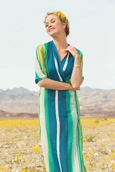 Jessamine Stripped Chiffon Maxi Dress Green Striped Tunic Dress For Spring, Green Chiffon Midi Dress For The Beach, Green Chiffon Midi Dress For Beach, Chic Striped Dress As Beach Cover-up, Chic Striped Dress For Beach Cover-up, Chic Striped Beach Cover-up Dress, Green Breezy Midi Dress, Breezy Green Midi Dress, Spring Collection Fashion