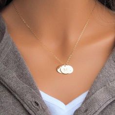 Disc Necklace, Gold Initial Necklace, 14k Gold Filled, Gold Disc Necklace, Initial Disc Necklace, Va Gold Hand Stamped Initial Pendant Jewelry, Gold Name Disc Jewelry, Gold Round Disc Jewelry With Name, Boyfriend Necklace, Initial Disc Necklace, Initial S, Gold Initial Necklace, Gold Disc Necklace, Heavy Chain