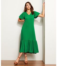 Gibson & Latimer V-Neck Tie Back Detail Short Puffed Sleeve Tiered Ruffled Hem Midi Dress | Dillard's Elegant Puff Sleeve V-neck Dress With Ruffle Hem, Casual V-neck Midi Dress With Pleated Sleeves, Green V-neck Puff Sleeve Dress With Gathered Sleeves, Casual Puff Sleeve V-neck Dress, Casual Puff Sleeve Dress With V-neck, Elegant V-neck Puff Sleeve Dress With Ruffle Hem, Summer Puff Sleeve Dress With Pleated Sleeves And V-neck, Summer V-neck Puff Sleeve Dress With Pleated Sleeves, Casual Puff Sleeve V-neck Dress With Ruffles