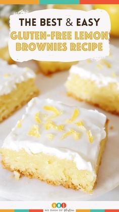 Gluten-Free Lemon Brownies Recipe Lemon Brownies Recipe, Lemon Cream Cheese Icing, Lemon Brownies, Lemon Cream Cheese, Lemon Icing, Creative Snacks, Gluten Free Flour Blend, Cream Cheese Icing, Brownies Recipe