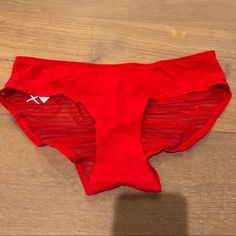 Brand New Victoria's Secret Red Panty. Hiphugger Style. Sheer Shirred Back With Two White Embroidered Hearts In The Corner. Size Xs. Victoria's Secret Red Bottoms For Summer, Victoria's Secret Red Summer Bottoms, Summer Red Bottoms By Victoria's Secret, Red Seamless Bottoms For Summer, Red Casual Brief Bottoms, Casual Red Brief Bottoms, Red Seamless Summer Bottoms, Pink Fishnets, Embroidered Hearts