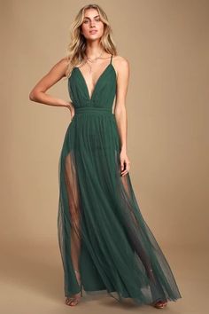 Green Bridesmaid Dresses - Lulus Guest Ideas, Junior Prom, Tulle Maxi Dress, Full Maxi Skirt, Green Tulle, Backless Maxi Dress, Dress Tulle, Green Bridesmaid, 16 Dresses