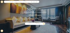 the homepage for an interior and furniture store, mms studio is displayed in this screenshot