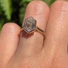 Dutch Marquise Ring, Elongated Hexagon Engagement Ring, Engagement Ring Hexagon, Engagement Ring Bezel, Hexagon Engagement Ring, Ring Hexagon, Solitaire Wedding Ring, Hexagonal Ring, Bezel Engagement Ring