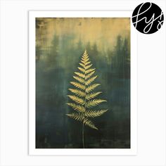 a painting with gold leaves on it