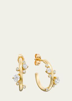 Bleecker & Prince Showstopper 14k Yellow Gold Diamond Hoops, Pair - Bergdorf Goodman Hoop Earrings Diamond, Luxe Jewelry, Dope Jewelry, Jewelry Fashion Trends, Jewelry Essentials, Gold Diamond Earrings, Fancy Jewellery, Jewelry Lookbook, Diamond Hoop Earrings