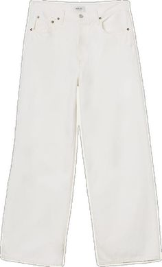 High-rise White Jeans With Belt Loops, White High Rise Jeans With Belt Loops, High Rise White Jeans With Belt Loops, White Jeans With Belt Loops For Spring, White Casual Jeans With Belt Loops, White Cropped Jeans With Belt Loops, White Cropped Leg Jeans With Belt Loops, Casual White Cropped Jeans For Work, Casual White Cropped Wide Leg Pants