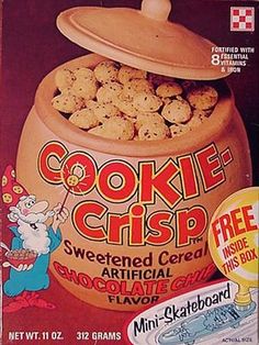 an old box of cookie crisp cereal