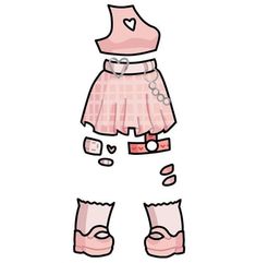 a drawing of a pink dress and boots