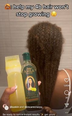 Healthy Hair Routine For Black Women, Hair Growth Tips For Black Women, Hair Care 4c, Dabur Amla Hair Oil, Afro Hair Products, Shower Hacks, Natural Hair Journey Tips, Hair Journey Tips