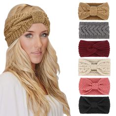 PRICES MAY VARY. Warm Winter Hair band: This female knitted ear warmer is made of elastic and soft materials. The wide winter hair band can keep your head, ears and forehead warm and soft in winter. One Size suits for most people:This hair band is 9.1inch/23cm long and 4.3inch/11cm wide. This women’s cold weather headband have enough elasticity. The stretched length is 13.4inch/34cm, which is suitable for most girls and women. Widely Used: This thick hair band is a practical and fashionable hair Crochet Ear Warmer Headband, Crochet Turban, Knit Turban, Crochet Ear Warmer, Ear Warmer Headband, Headband For Women, Turban Headband, Ear Warmer, Winter Accessories