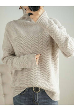 Size from S to 2XL, Free Shipping Over $79, Please Check the Size Chart Carefully Before You Buy the item. +Please note that slight color difference should be acceptable due to the light and screen. Plain Sweaters, Chevron Sweater, Wool Sweaters Womens, Fair Isles, Sleeves Sweater, Outfit Invierno, High Neck Long Sleeve, Women Sleeve, Cool Sweaters