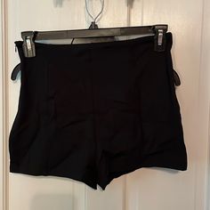 Nwot Large Black Shorts From Shein, Side Zipper, Little Elasticity, Never Worn, No Pockets Black Bottoms With Built-in Shorts For Work, High Waist Bottoms With Built-in Shorts For Date Night, Black Fitted High-waisted Shorts, Solid Color Shorts With Short Inseam For Night Out, Night Out Bottoms With Built-in Shorts, Solid Shorts With Short Inseam For Night Out, Chic Black Short Leg Bottoms, Black Shorts With Built-in Shorts For Night Out, Chic Black Short-length Bottoms