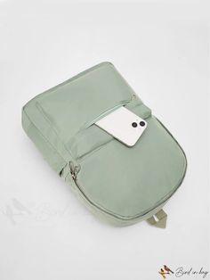 BirdinBag - Functional Green Classic Backpack: Perfect for School with a Minimalist Design Minimalist Backpack, Classic Backpack, Nylon Bag, Minimalist Design, 4 Inch, Bag Lady, Backpacks, Size Medium, Green