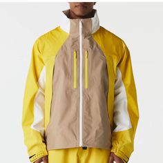 100% Waterproof Jacket With Removable Balaclava. Packable Hood. Nocta Branded Zippers. Standard Fit. Yellow Waterproof Windbreaker For Spring, Yellow Waterproof Outerwear For Outdoor, Spring Yellow Waterproof Windbreaker, Yellow Waterproof Winter Outerwear, Functional Yellow Outerwear For Outdoor Activities, Functional Yellow Outerwear For Winter, Functional Yellow Winter Outerwear, Functional Yellow Windbreaker For Winter, Functional Yellow Outerwear With Pockets