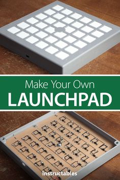 an old computer keyboard with the words make your own launchpad in green and white