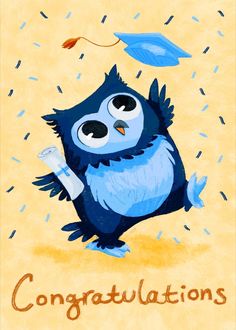 Owl Graduation Card | Children's Illustrators | Children's Books Owl Graduation, Graduation Card, Graduation Cards