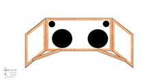 the top half of a wooden structure with two black dots on it and one white dot at the bottom