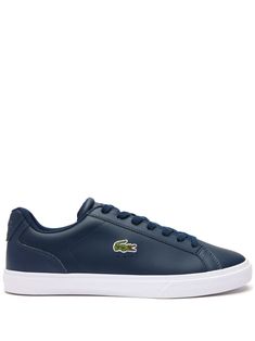 navy blue calf leather panelled design logo patch to the side logo-embossed tongue branded heel counter tonal stitching round toe front lace-up fastening branded insole contrasting rubber sole Classic Navy Sneakers With Textured Sole, Classic Navy Sneakers With Contrast Sole, Classic Blue Sneakers With Textured Sole, Classic Blue Sneakers With Perforated Toe Box, Classic Navy Sneakers With Round Toe, Navy Leather Lace-up Skate Shoes, Blue Classic Synthetic Sneakers, Classic Blue Synthetic Sneakers, Blue Sporty Sneakers With Embossed Logo