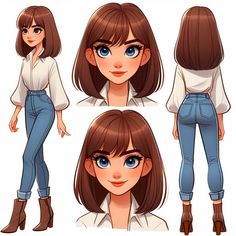 the girl is wearing jeans and boots with her hands in her pockets, she has brown hair