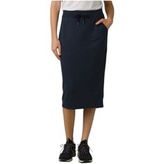 The Versatile Skirt With Odor-Reducing Features, Upf 50+, And Pockets. Keep It Casual With Sneakers. Dress It Up With Some Strappy Sandals. Either Way, You’ll Be Feeling Your Most Comfy Thanks To The Gentle Texture Of The Cozy Up Midi Skirtbringing Some Vintage-Level Softness To Your Everyday Wardrobe. What’s The Secret To This Easy Comfort? French Terry Cardiff Fabric, Sustainably Made From A Blend Of Hemp, Recycled Polyester, And Tencel Lyocell Fibers. But That’s Just The Start, Because It Has Navy Casual Bottoms With Lined Skirt, Navy Casual Knee-length Bottoms, Casual Navy Relaxed Fit Skirt, Casual Navy Skirt With Pockets, Casual Navy Knee-length Skirt, Casual Navy Skirt, Sneakers Dress, Trying Too Hard, Fitted Style