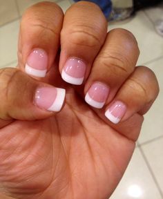 My SNS Gel Manicure.... Love it French Tip Powder Nails, Sns Nails French Tips, Pink And White Dip Powder Nails, Very Short Acrylics, French Tip Sns Nails, Nails For Small Nail Beds, Sns French Manicure, Short Sns, Short Sns Nails