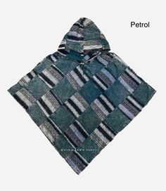 Short stonewashed Patchwork Ponchos have been a stable part of festival life for many years. They offer great fashionable , are very comfortable. Short Patchwork cotton poncho featuring hoodie ,one wooden button and Handmade in Nepal 🇳🇵    Features:- Free size Wooden button  Easy to wear  100% cotton made in Nepal  Hand wash only  Measurement (Approx) Wide - 98cm, Length- 83cm (long) Hand wash only Feedback: If for any reason you are not satisfied with your purchase please contact me before leaving negative or neutral feedback - I will do my best to rectify the situation. Thanks  Achi Australia Casual Hooded Poncho For Festival, Casual Cotton Hooded Poncho, Casual Hooded Cotton Poncho, Hooded Cotton Poncho For Festival, Casual Cotton Poncho For Winter, Casual Blue Cotton Poncho, Oversized Hooded Cotton Poncho, Winter Oversized Cotton Poncho, Casual Cotton Poncho For Festivals