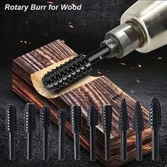 the rotary burr for wood is being used to drill holes