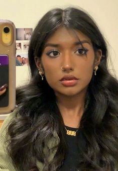 Cool Makeup Black Women, Blasian Face Claim Female, Unique Faces Woman Character Inspiration, Attractive People Faces Women, Desi Face Claims, Indian Face Claim, Black Women Face Claim, Black Hair Face Claim, Desi Makeup Looks