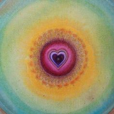 an abstract painting with a heart in the center